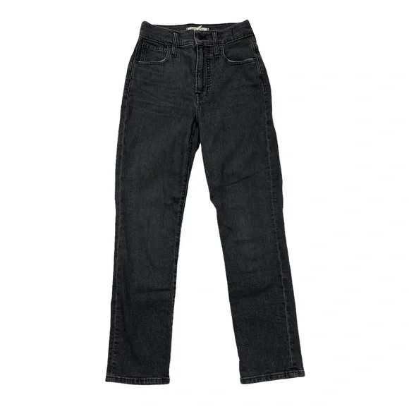 Madewell Sumner Black Wash High Rise Tapered Perfect Vintage Crop Jeans